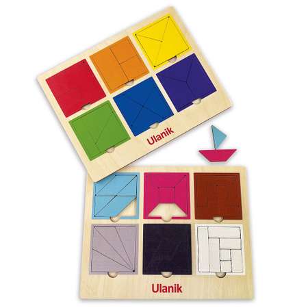 Настольная игра Ulanik головоломка квадраты 1 и 2 уровень сложности