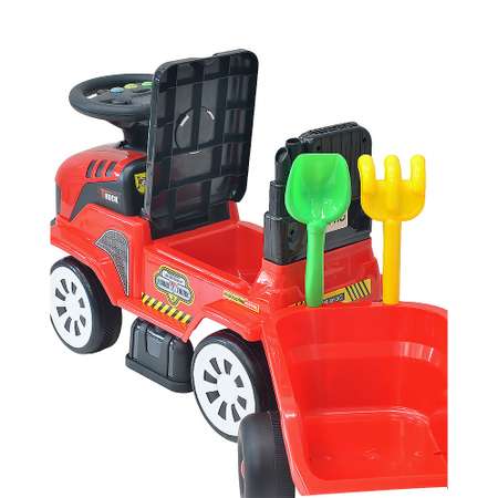 Детская каталка EVERFLO Tractor ЕС-913Т red c прицепом