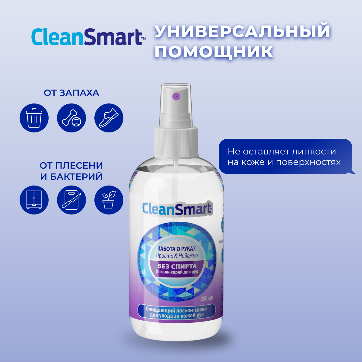 Антибактериальный спрей CleanSmart Антисептик для рук и поверхностей санитайзер для всей семьи 250 мл - фото 9