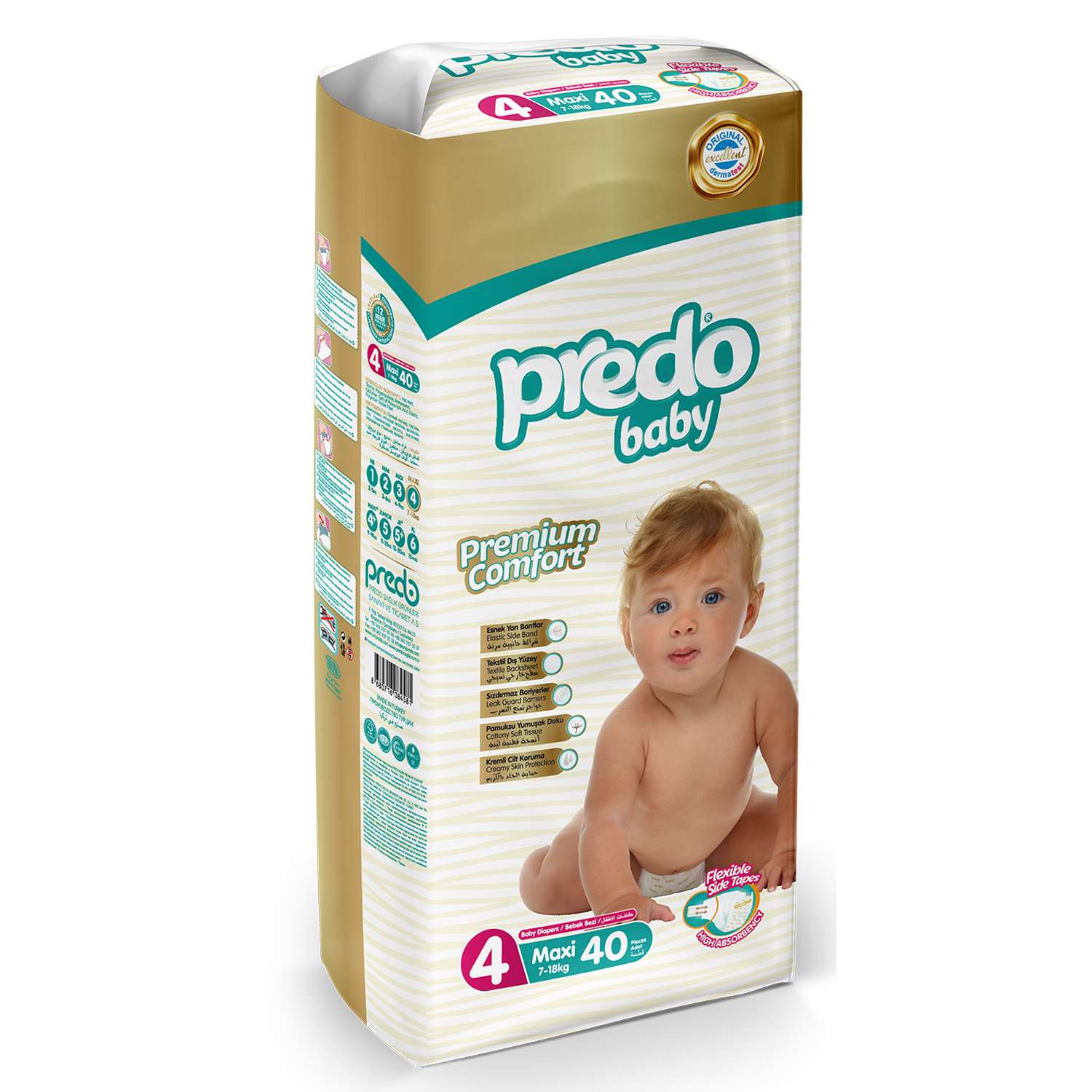 Подгузники Predo Baby макси 4 7-18кг 40шт - фото 1