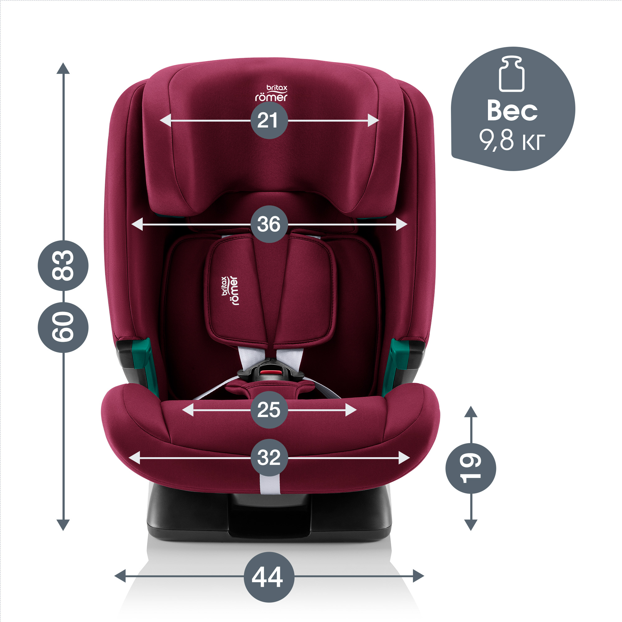 Детское автокресло Britax Roemer Evolvafix Burgundy Red - фото 10