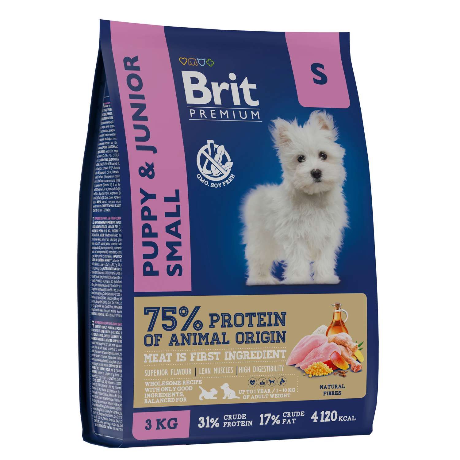 Корм для собак Brit Premium Dog Puppy and Junior Small с курицей 3 кг - фото 1