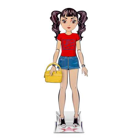 Кукла Bibalina с одеждой из картона Trendy doll Хлоя