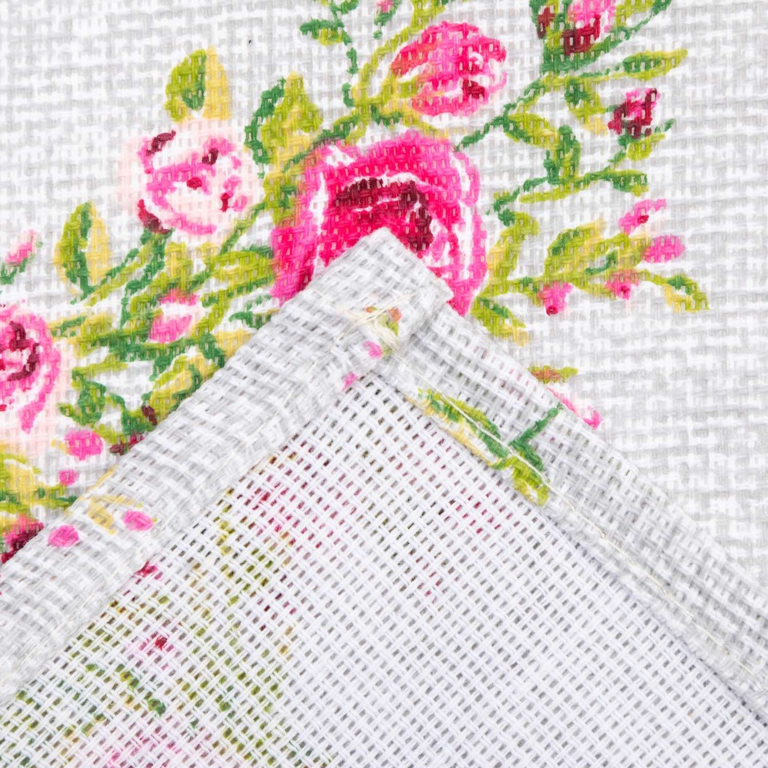 Набор полотенец кухонных Доляна Roses on linen 35*60см 3шт Белый 9149327 - фото 5