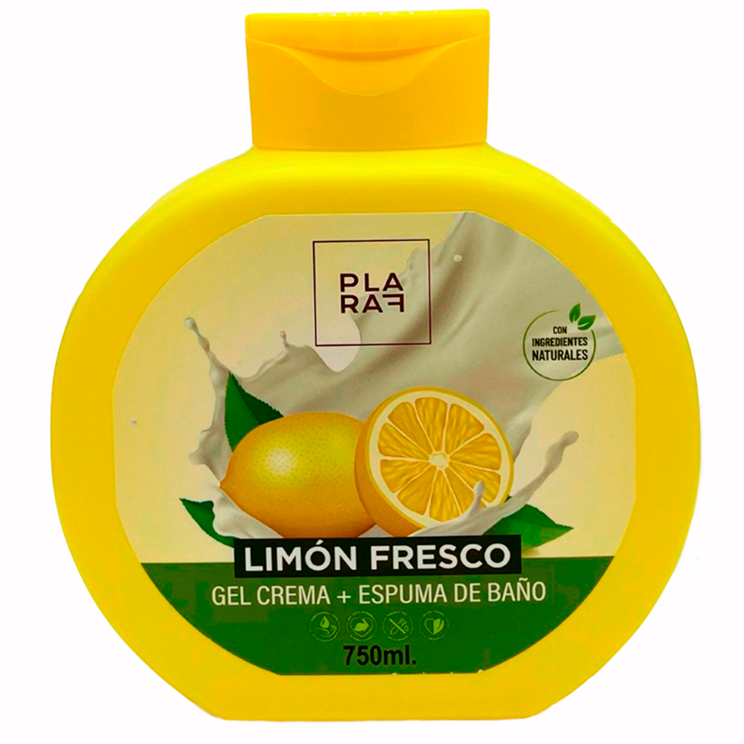 Гель-пена для душа PLARAF без парабенов сочный лимон 750мл - фото 1