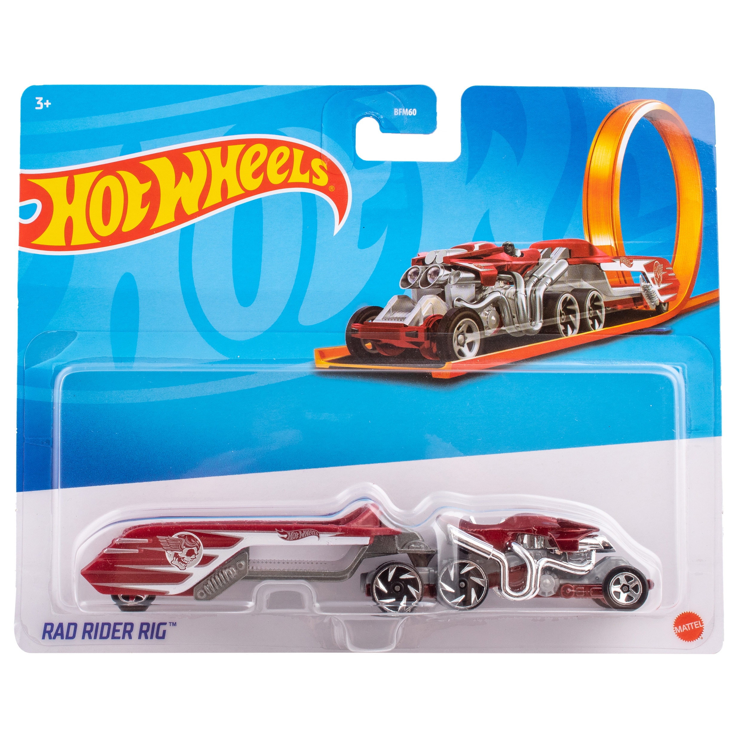 Машинка Mattel Hot Wheels Тягач с прицепом Rad Rider Rig BFM60(HMG02) - фото 4