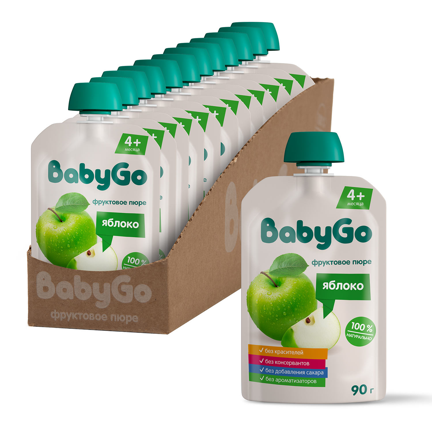 Пюре фруктовое Baby Go яблочное 90г с 4месяцев - фото 7