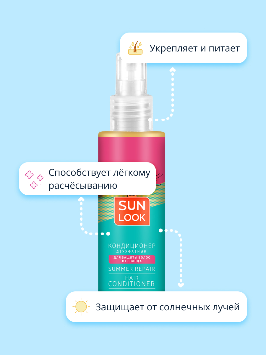 Кондиционер для волос SUN LOOK двухфазный для защиты от солнца 100 мл - фото 3