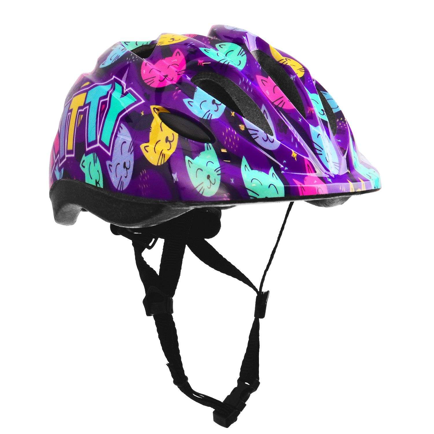 Шлем детский RGX Kitty фиолетовый с регулировкой размера (50-57) - фото 1