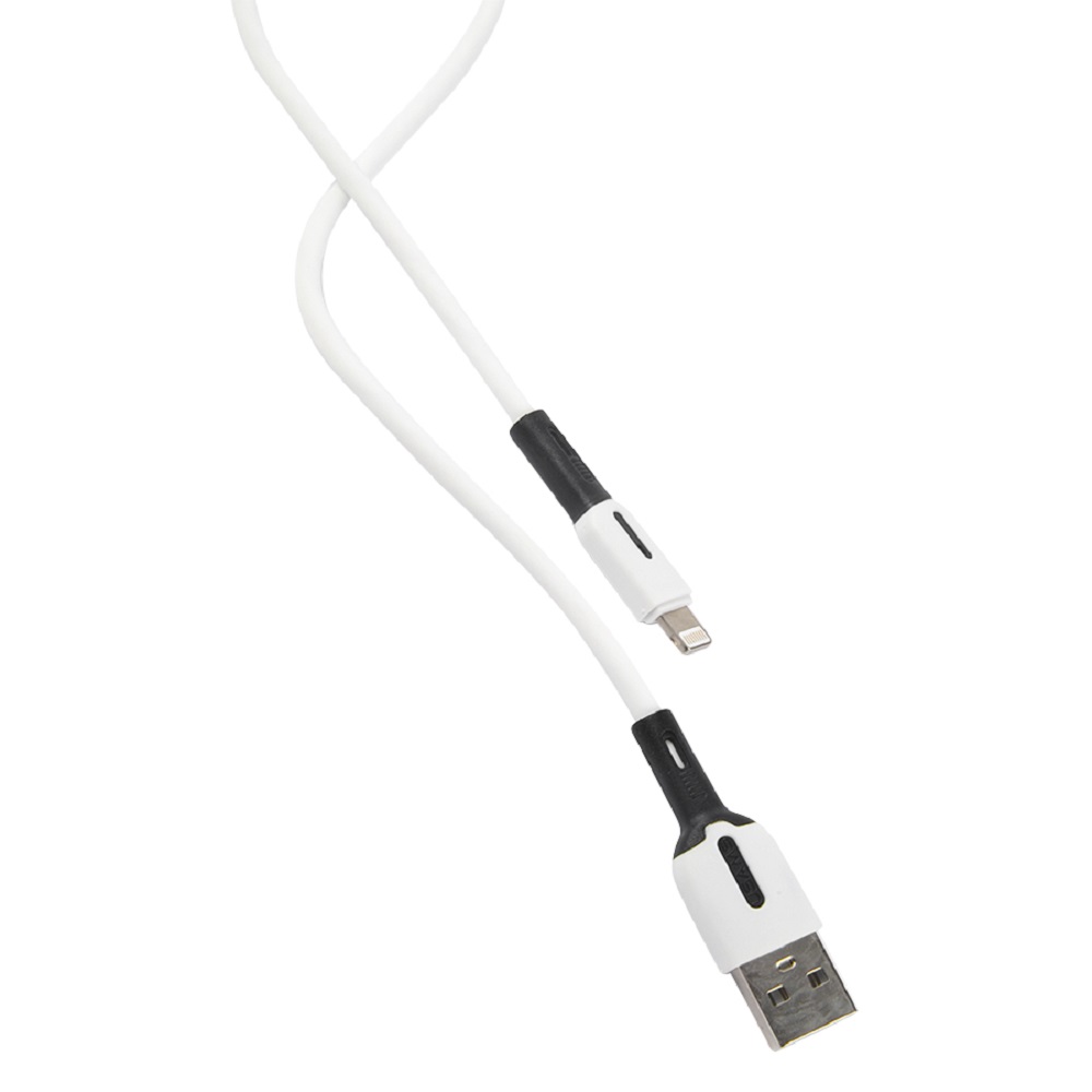 Дата-Кабель USAMS Us-sj456 u51 usb - Lightning с индикатором 2 метра силиконовый белый - фото 2