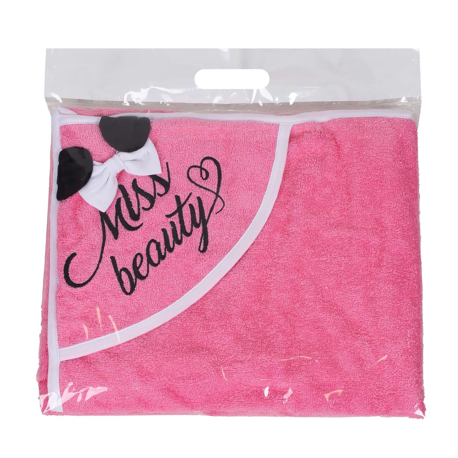 Полотенце Amarobaby Miss Beauty с уголком Розовый - фото 2