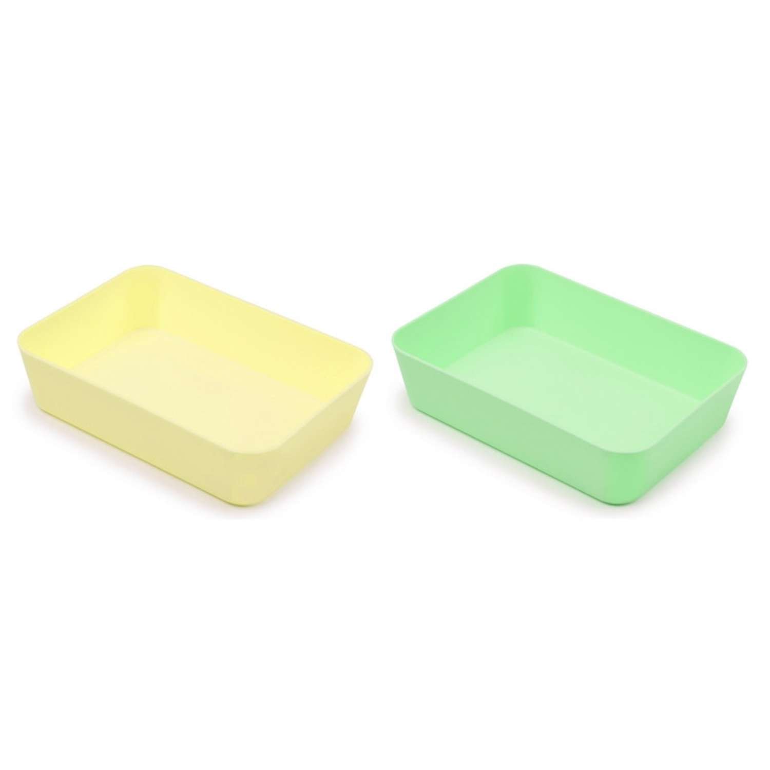 Лоток канцелярский Attache для канцелярских мелочей Selection желтый и зеленый 3 упаковки по 2 штуки - фото 1