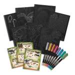 Раскраска DinosArt с 60 черных скетч страниц и 8 гелеевых ручек