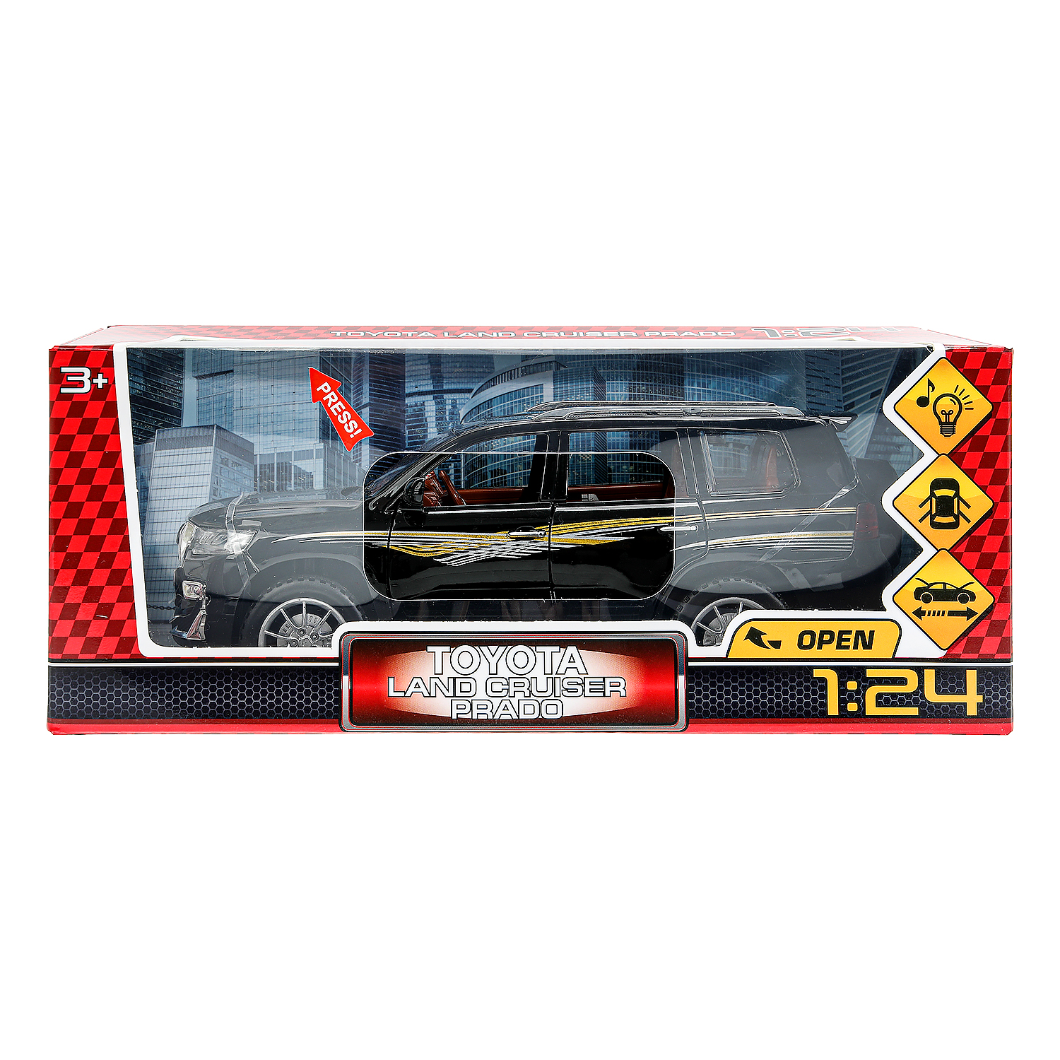 Автомобиль Технопарк Toyota 1:24 инерционный черный 384375 - фото 1