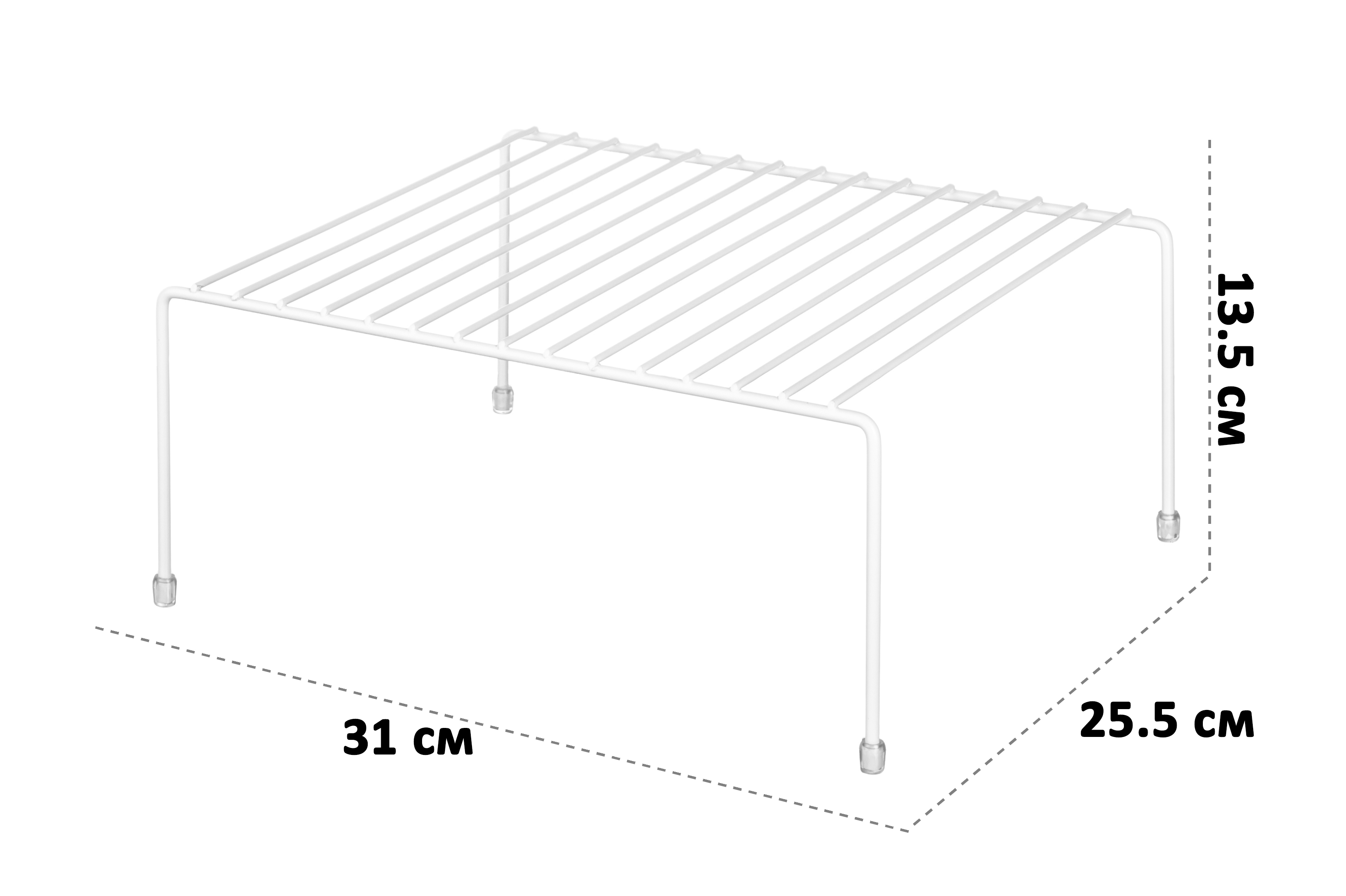 Полка El Casa в шкаф 31х25.5х13.5 Белая. 2 штуки - фото 2