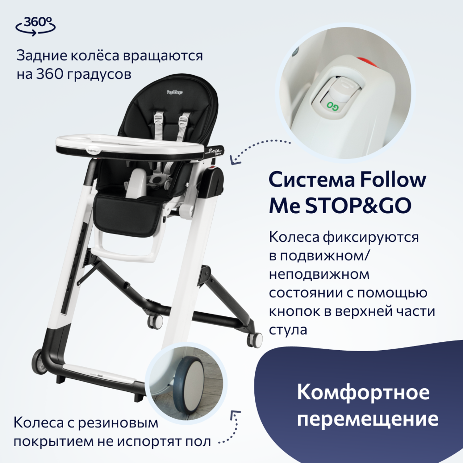 Стульчик для кормления Peg-Perego Siesta Follow Me Licorice - фото 7