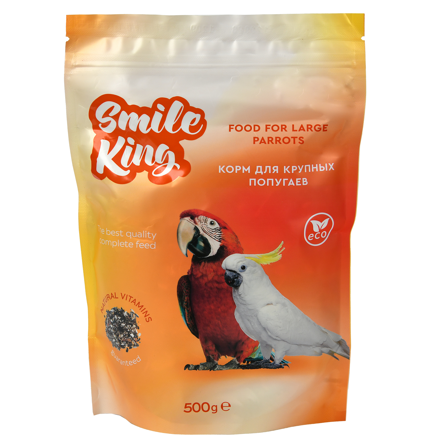 Корм для крупного попугая Smile King пакет 500 г - фото 1