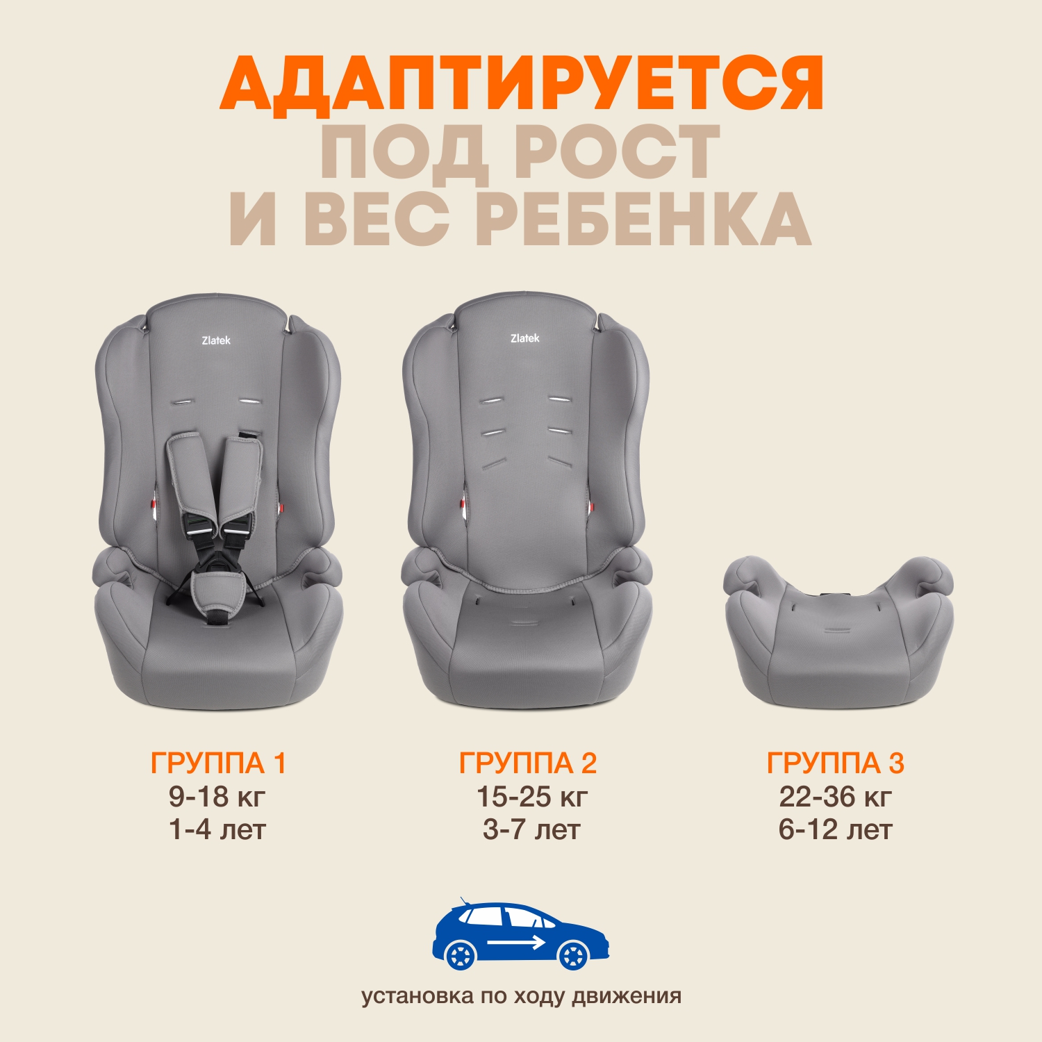 Детское автокресло ZLATEK УУД ZL513 Basic гр.I/II/III бордо - фото 7