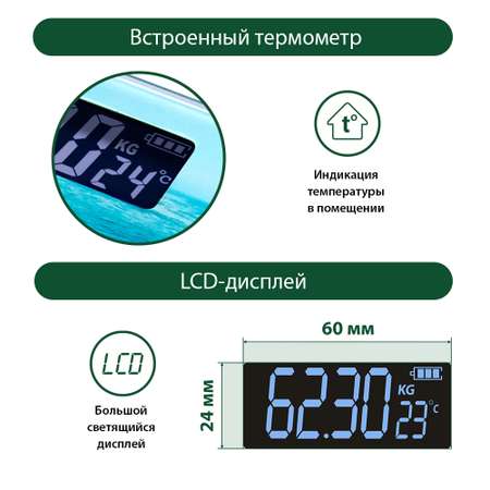 Весы напольные MARTA MT-SC1696 LCD диагностические умные с Bluetooth ракушки