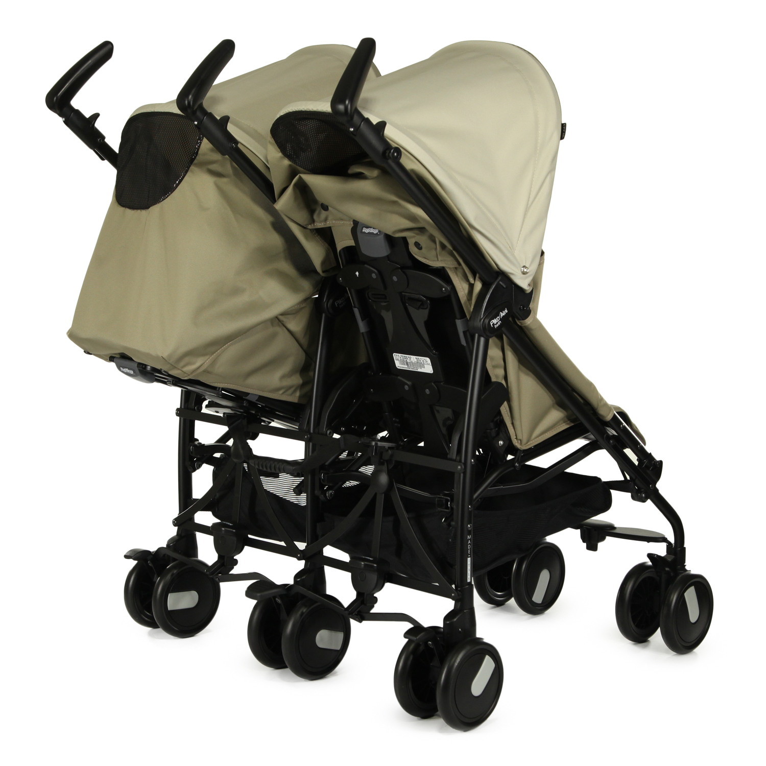 Коляска-трость для близнецов Peg-Perego Pliko Mini Twin Classic Beige - фото 7