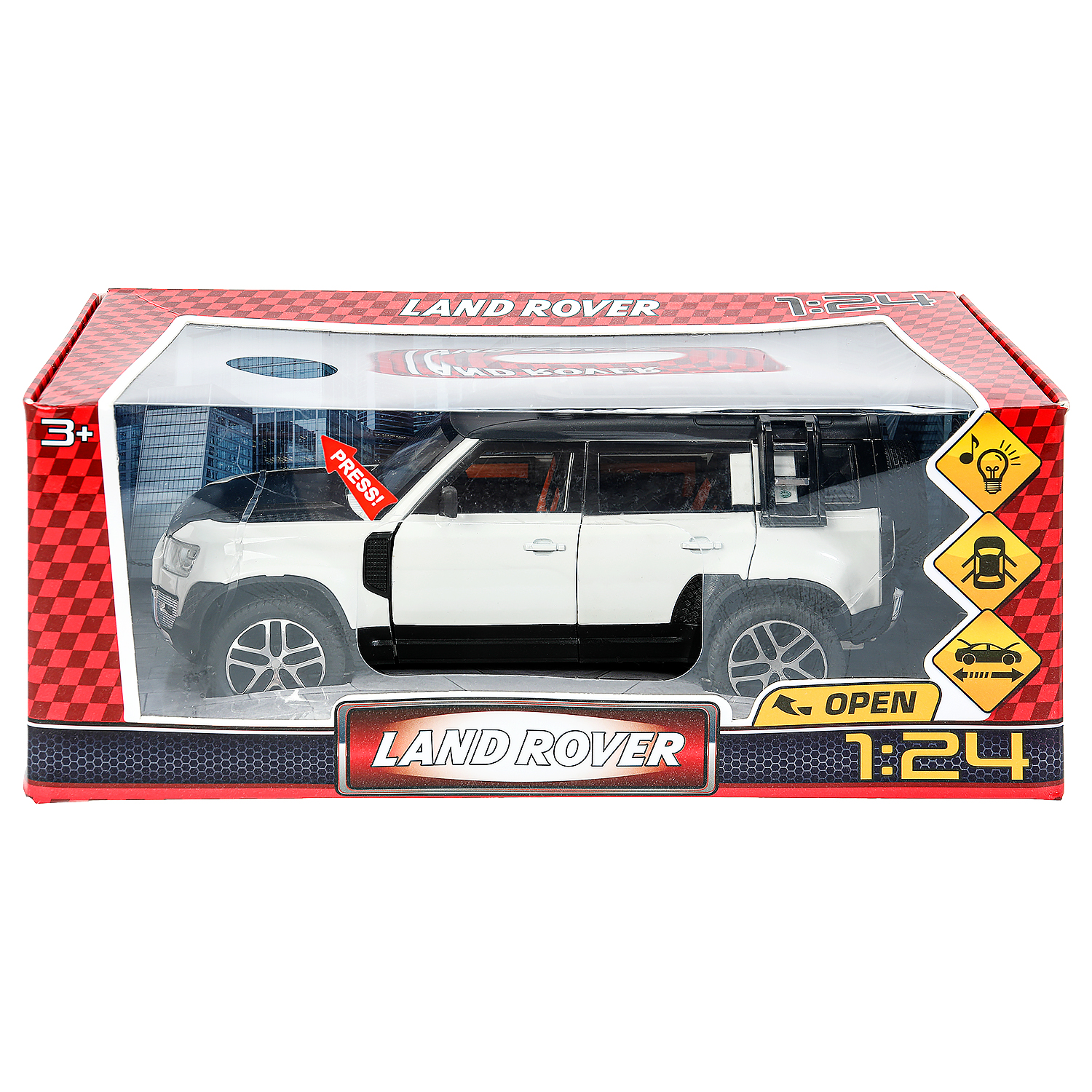 Автомобиль Технопарк Land Rover 1:24 инерционный белый 384346 - фото 1