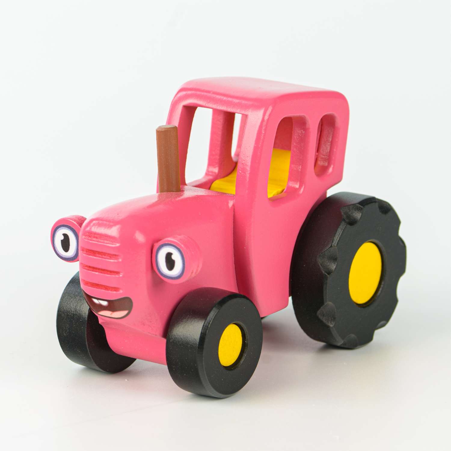 Игрушка Синий трактор Средний розовый из дерева РТ100 - фото 1