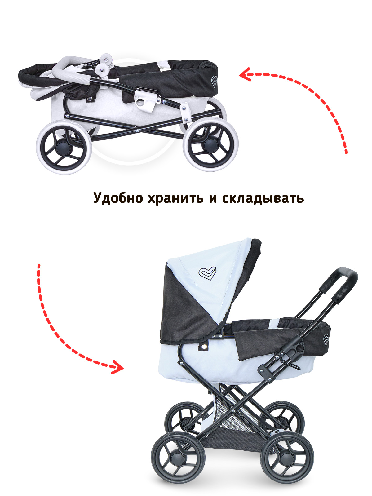 Коляска для кукол трансформер Buggy Boom белая 8446-3100 - фото 5