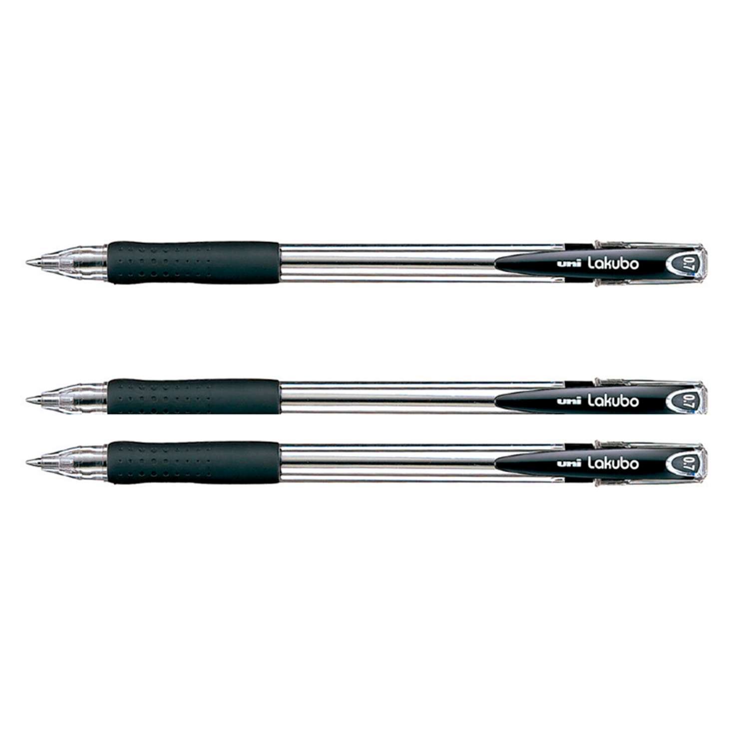 Ручка шариковая UNI Laknock SN-100 автоматическая черный 0.7 мм. 3 шт - фото 1