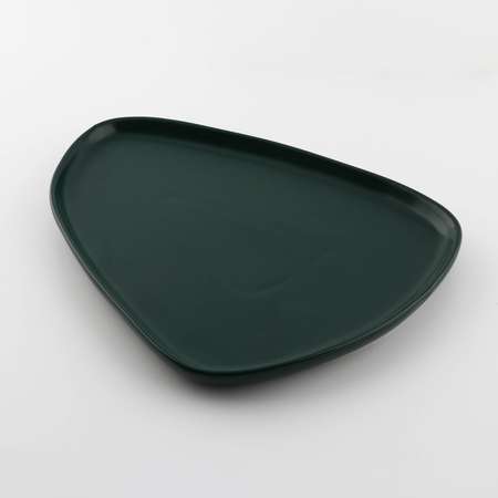 Тарелка Дорого внимание нестандартной формы «Тёмно-зелёная» 28 х 22 см