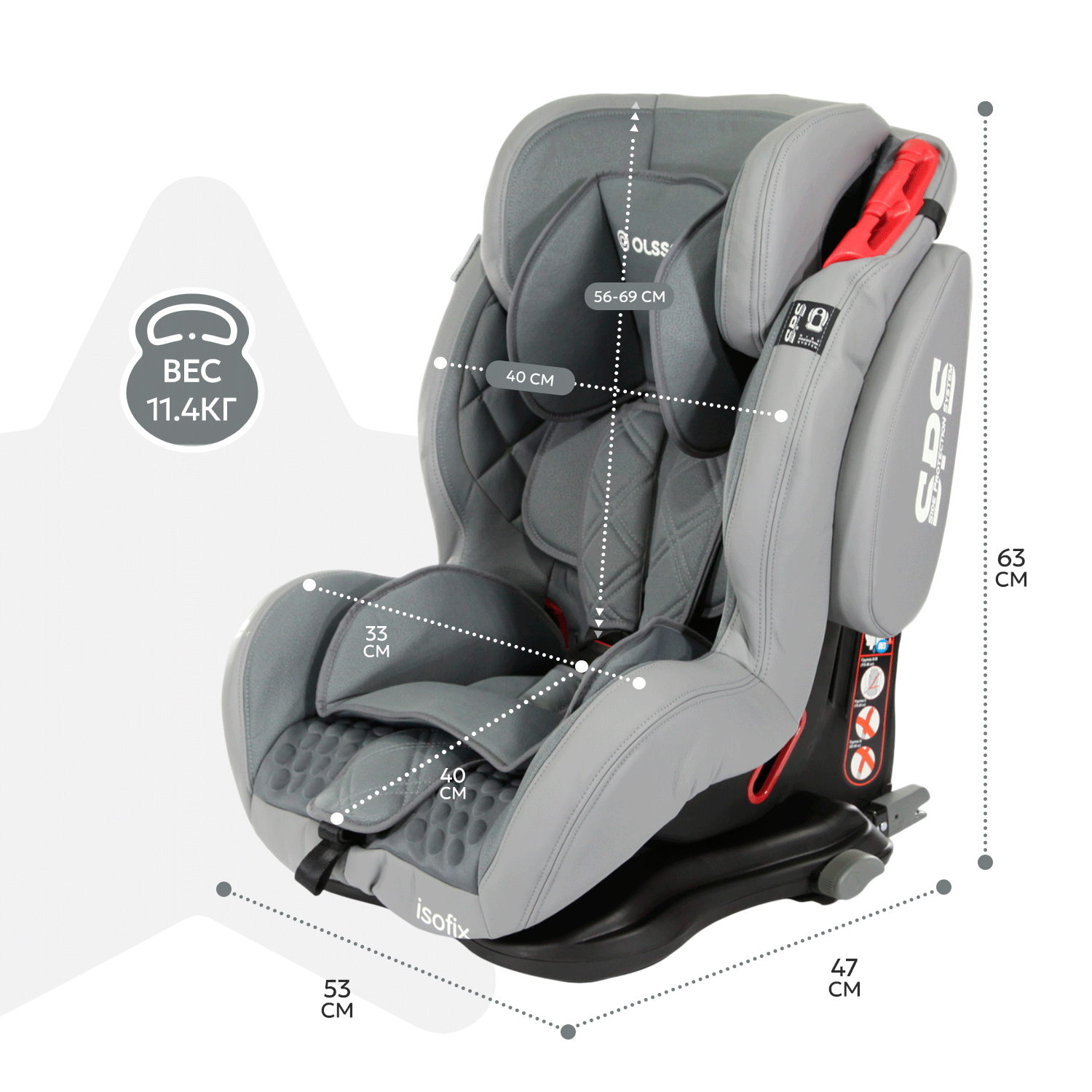 Автокресло Olsson VoyagerFix Isofix 1/2/3 (9-36 кг) - фото 5