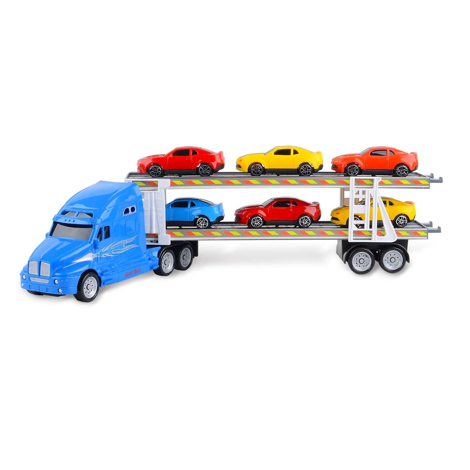 Набор машинок Handers Трейлер и гоночные автомобили синий HAC1613-120-1//синий - фото 1