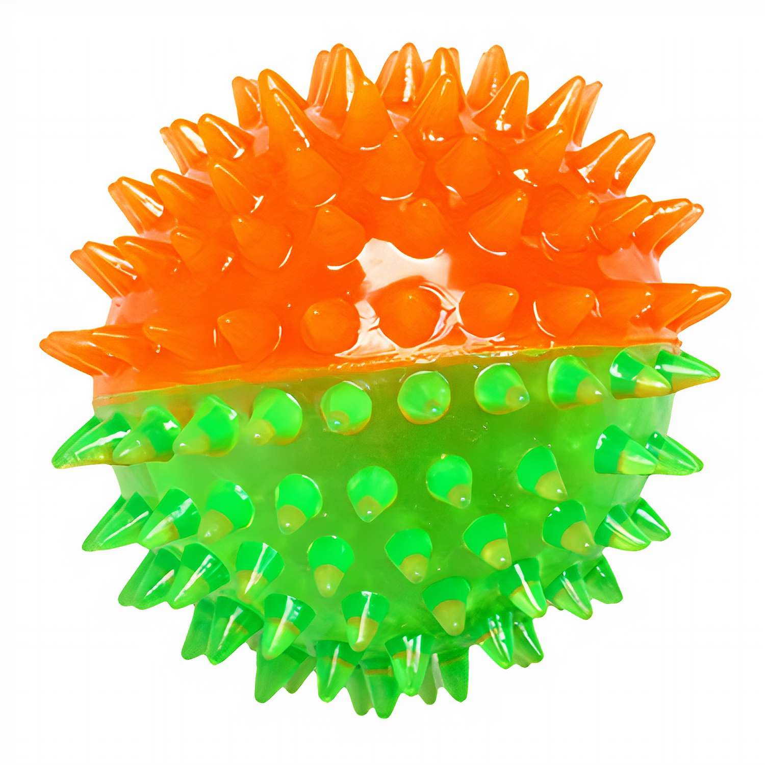 Игрушка для собак Ziver Мяч игольчатый Зелено-оранжевый - фото 1