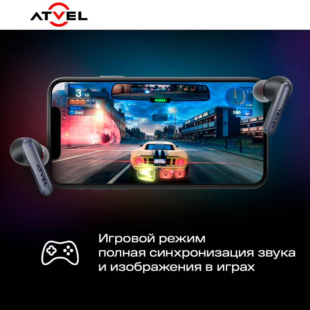 Наушники беспроводные Atvel TWS Tune S5 ProX - фото 5