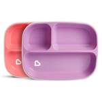 Тарелки Munchkin детские секционные Splash набор 2шт. розовая фиолетовая