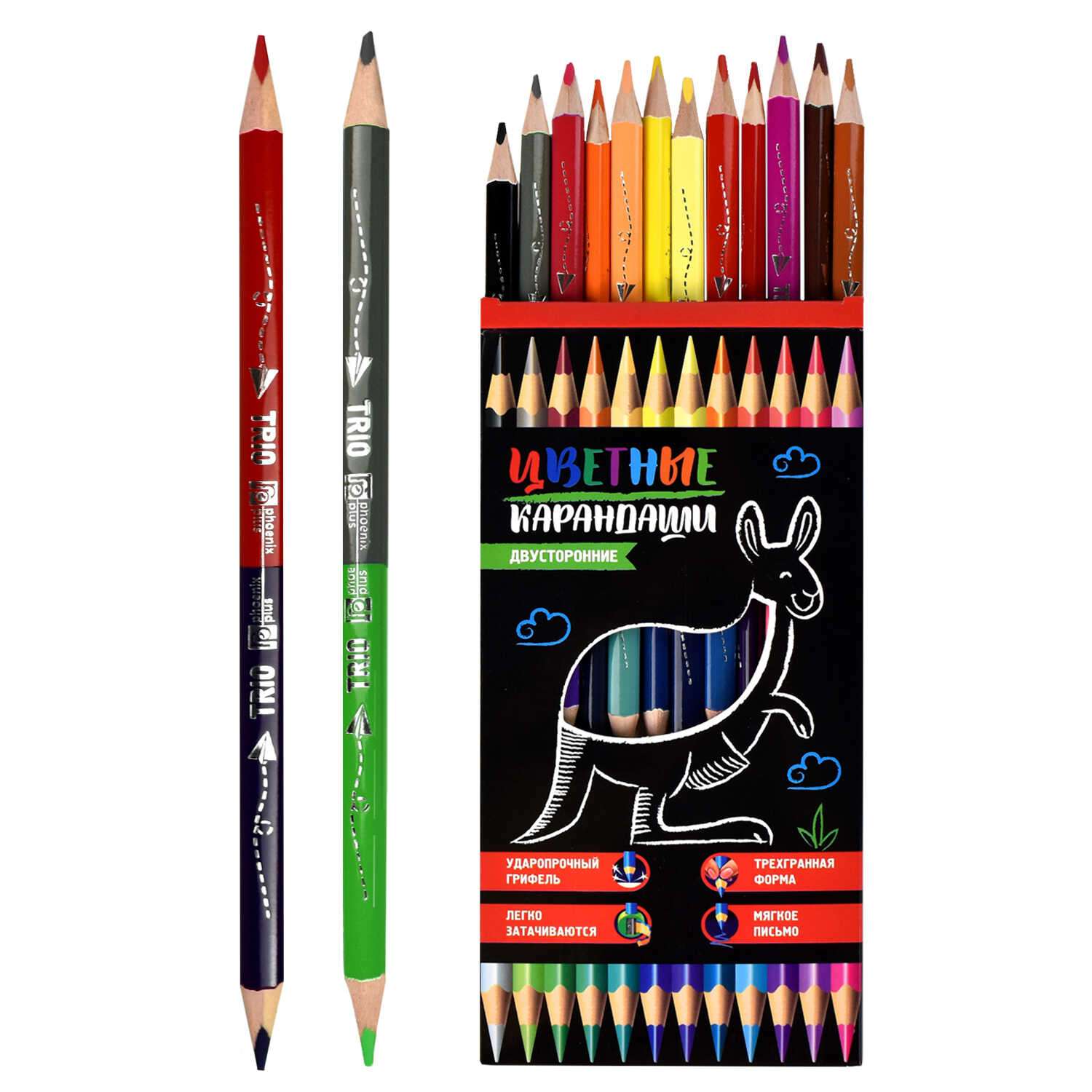 Цветные карандаши ФЕНИКС+ Кенгуру 24 цвета - фото 2