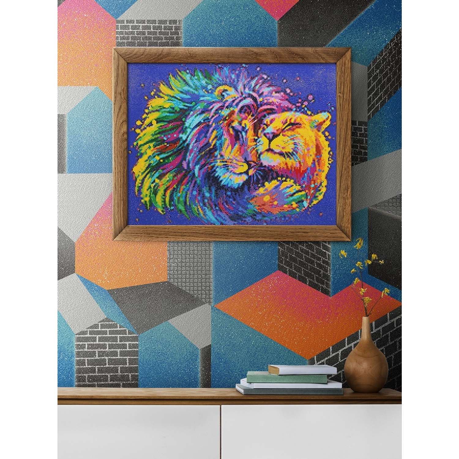 Алмазная мозаика Cristyle картина стразами Радужные львы 50х40 см Cr 540060 - фото 5