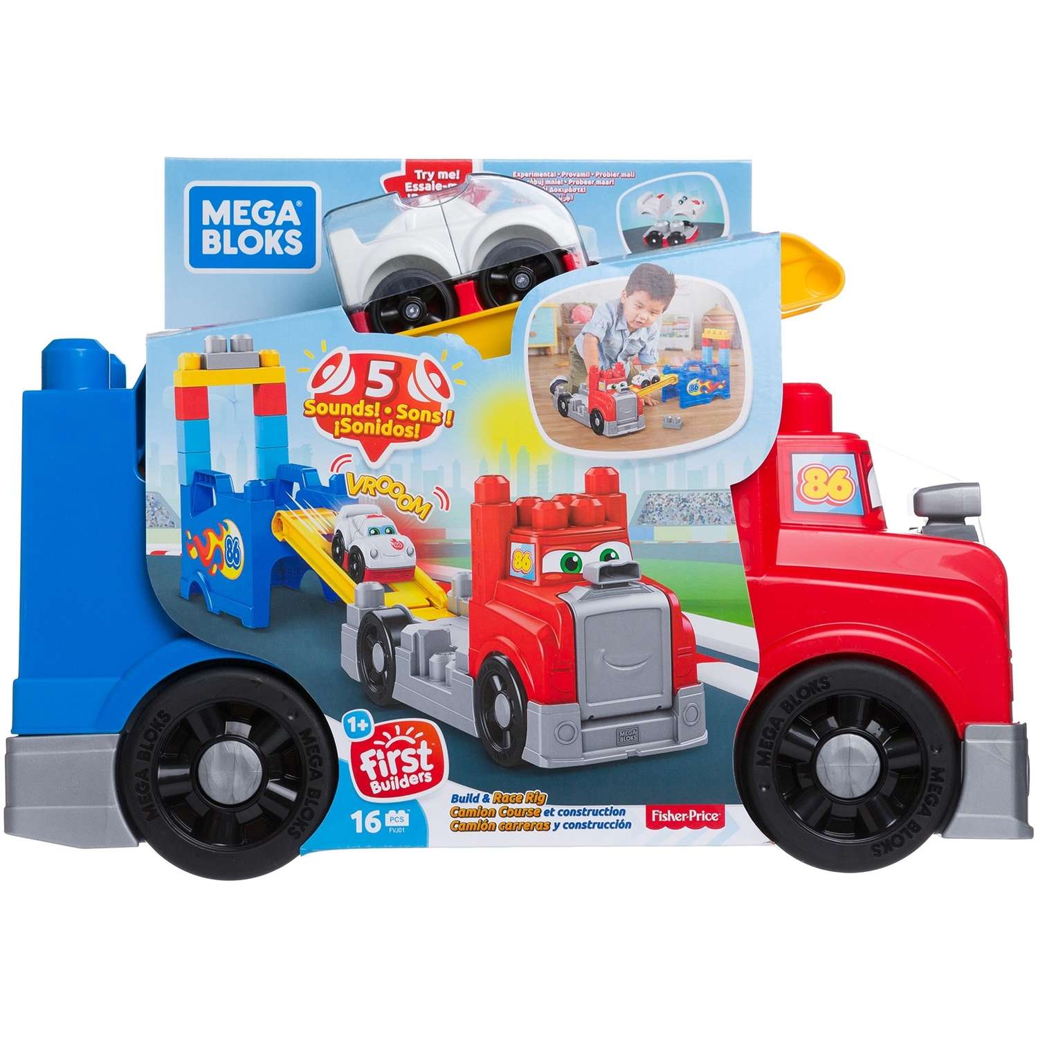 Конструктор Mega Bloks Большая машинка для гонок 12 деталей FVJ01 - фото 2