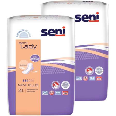 Прокладки урологические SENI Lady mini plus 2 упаковки по 20 шт