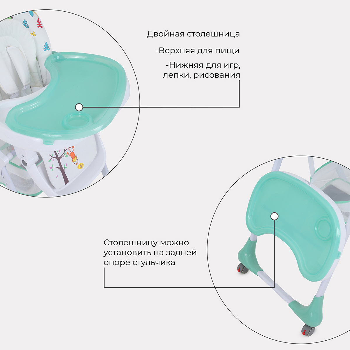 Стульчик для кормления Rant Nature RH301 Аquamarine - фото 7