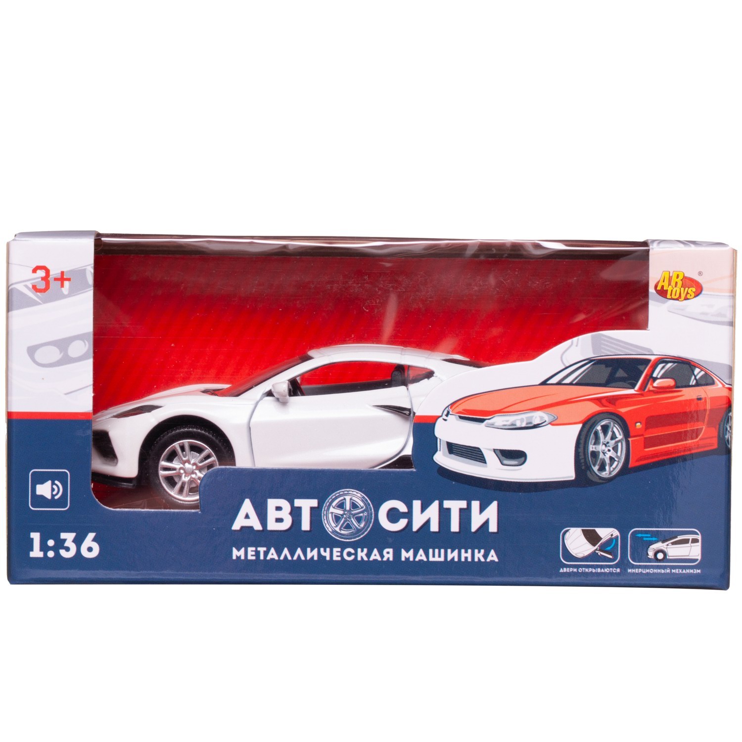 Автомобиль Abtoys АвтоСити 1:36 инерционный белый C-00524/белая - фото 2