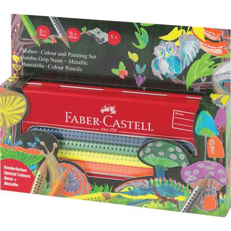 Карандаши цветные Faber Castell Jumbo Grip Neon+Metallic 10 цветов