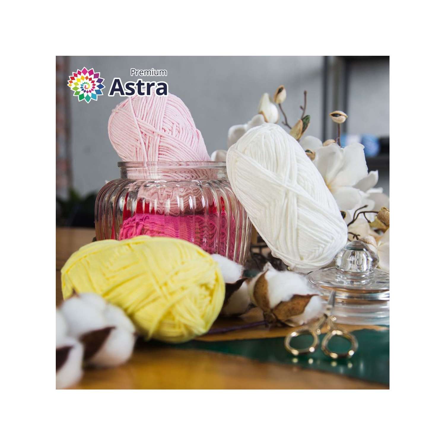 Пряжа для вязания Astra Premium джинс для повседневной одежды акрил хлопок 50 гр 135 м 310 желтый 4 мотка - фото 7