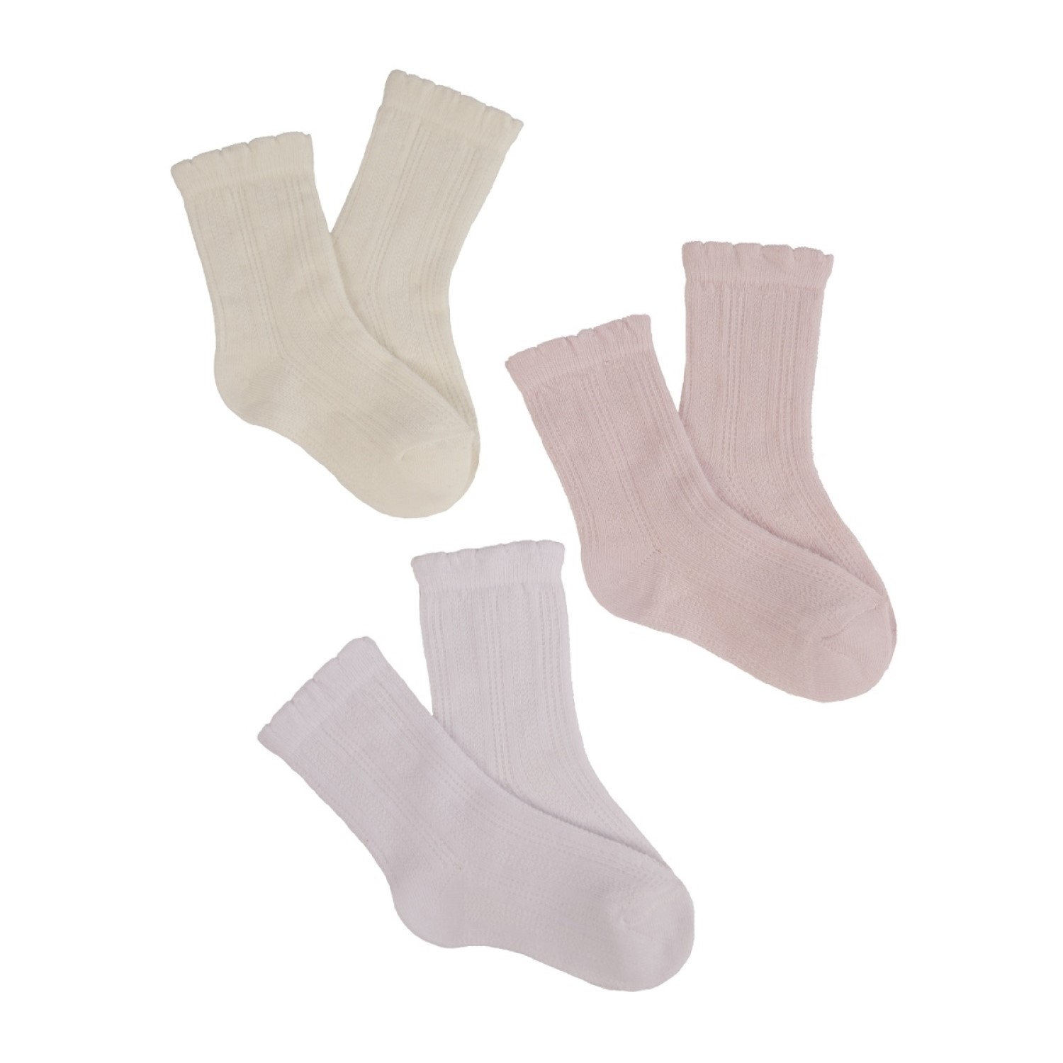 Носки 3 пары Olay Socks ИMB-0376/3/белый/молоч/розов - фото 1