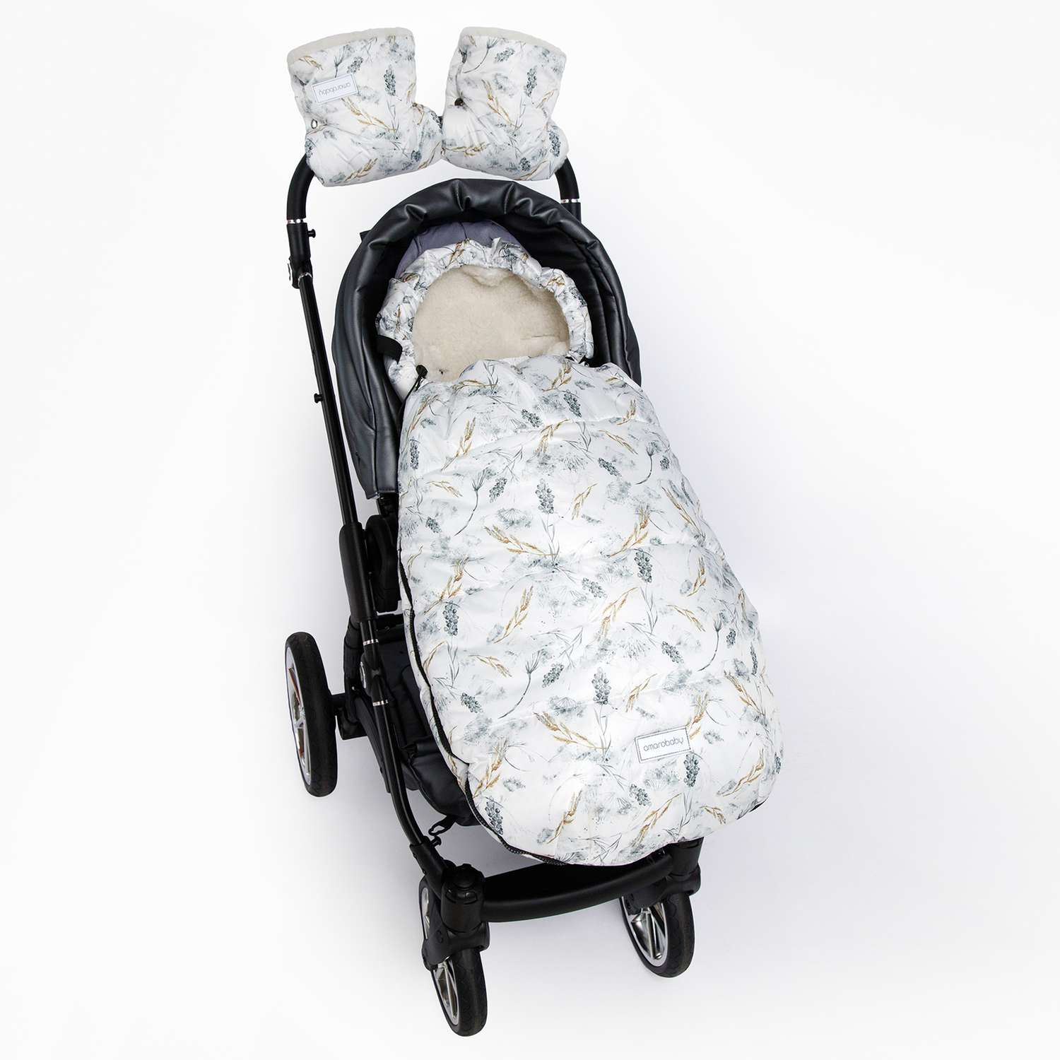 Конверт зимний AmaroBaby меховой Snowy Baby Колос белый 105 см - фото 6