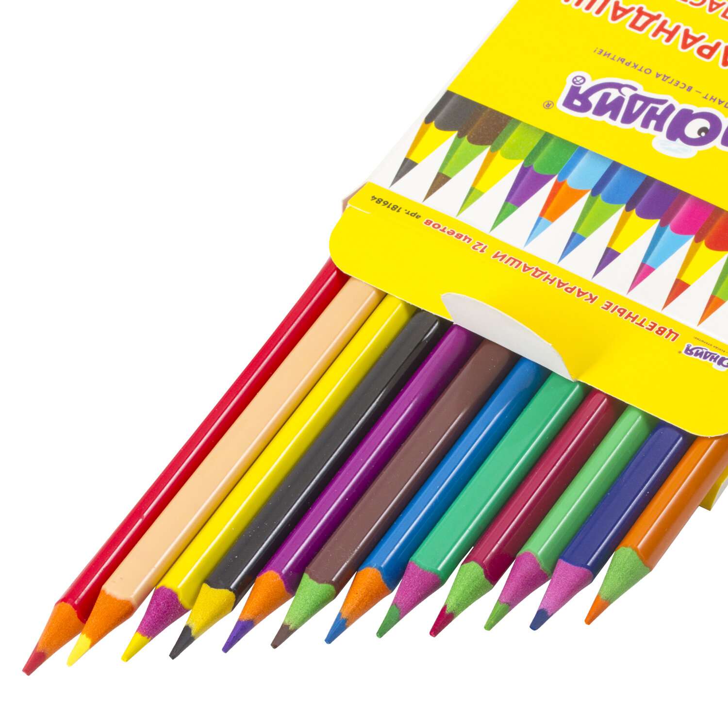 Карандаши цветные Юнландия для рисования набор 12 цветов для детей художественные - фото 10
