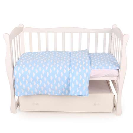 Комплект постельного белья Amarobaby Baby Boom Облака 3предмета Голубой