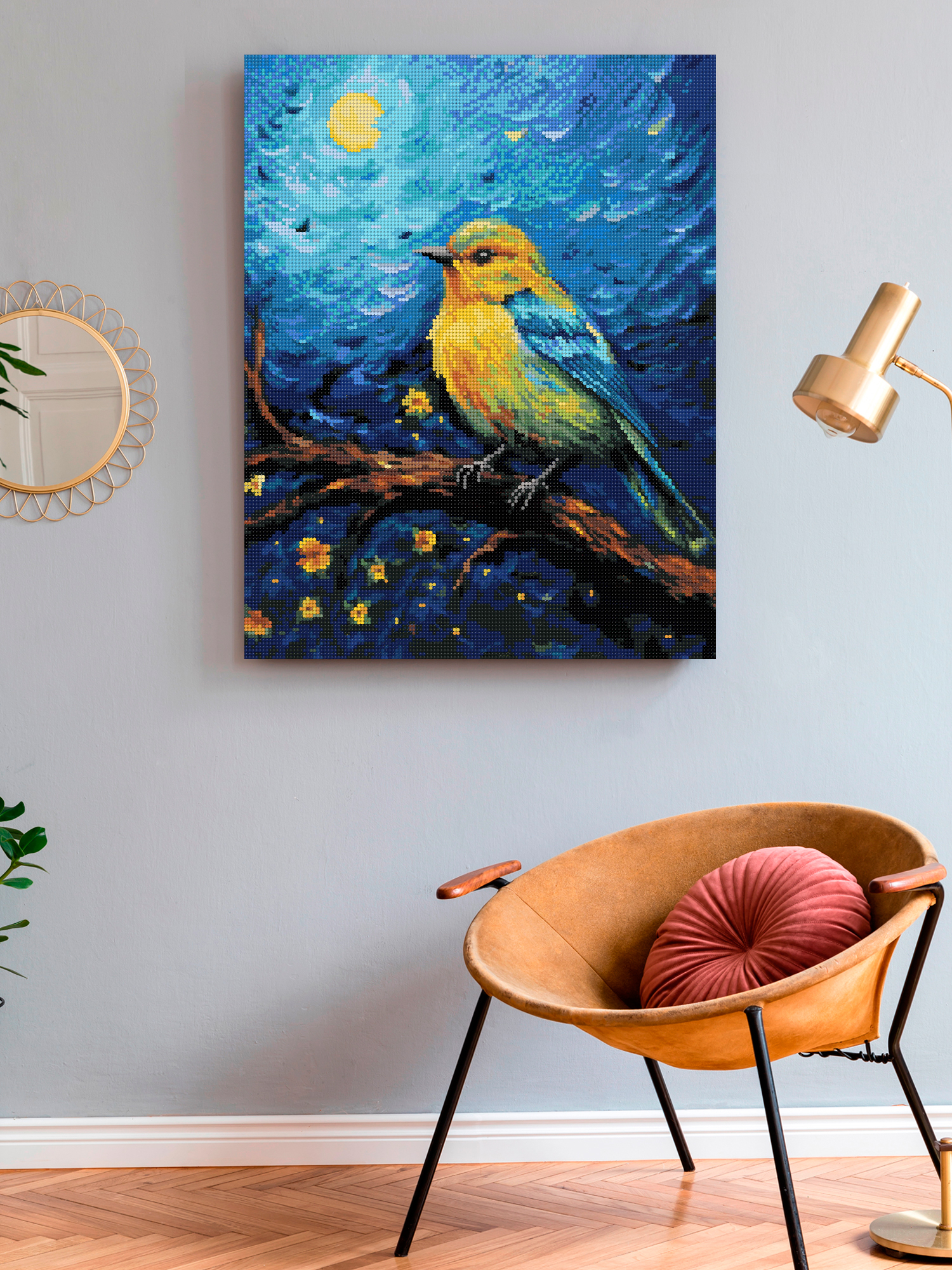 Алмазная мозаика Art on Canvas холст на подрамнике 40х50 см Птичка - фото 3