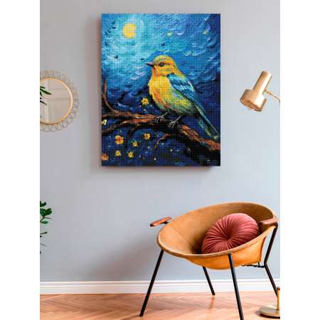 Алмазная мозаика Art on Canvas холст на подрамнике 40х50 см Птичка