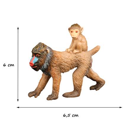 Игрушка фигурка Masai Mara Мир диких животных: Обезьяна Мандрил с детенышем MM211-162