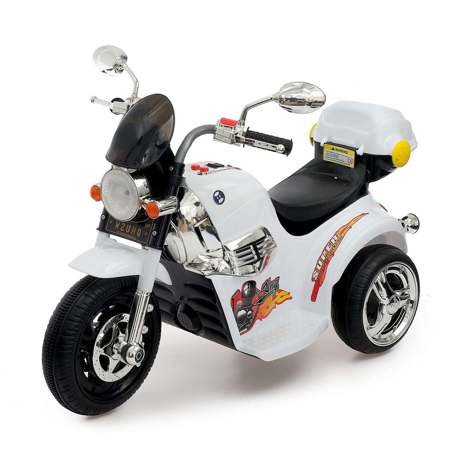 Электромотоцикл Sima-Land Чоппер с аккумулятором цвет белый - фото 1